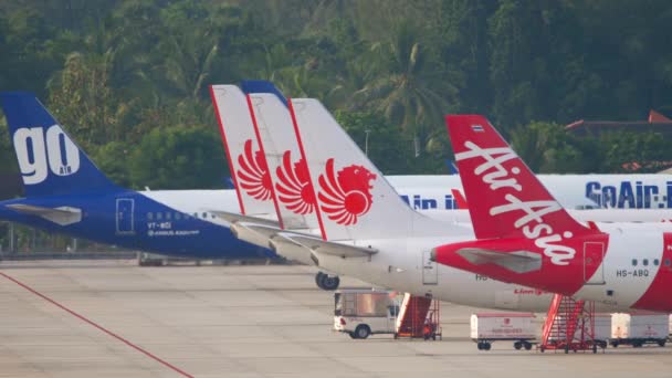 Phuket Thailand November 2019 Airbus A320 Goair Taxiing Parking Phuket — Stock videók