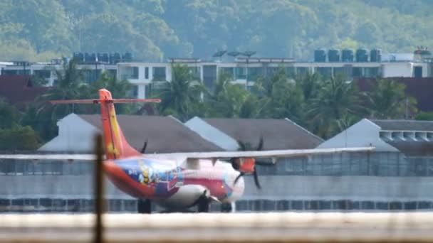 Phuket Thailand December 2018 Turboprop Aircraft Atp Firefly Taxiing Apron — Stok Video