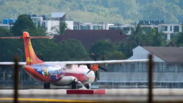 Phuket Thailand December 2018 Turboprop Aircraft Atp Firefly Taxiing Apron — Video Stock