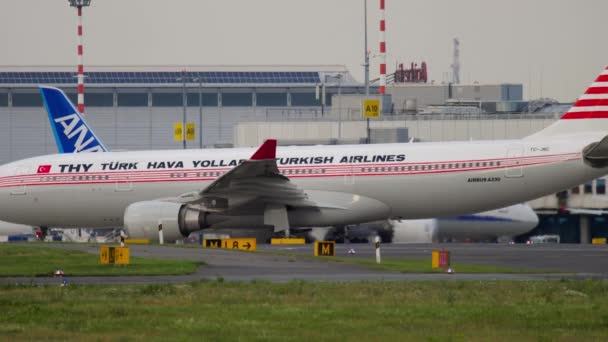 Dusseldorf Germany July 2017 Airbus A330 203 Jnc Turkish Airlines — Vídeos de Stock