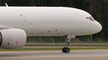 MOSCOW, RUSSIAN FEDERATION - JULY 28, 2021: Cargo Boeing 757 of E-Cargo Airlines taxiing to the runway at Sheremetyevo Airport. Russian cargo company
