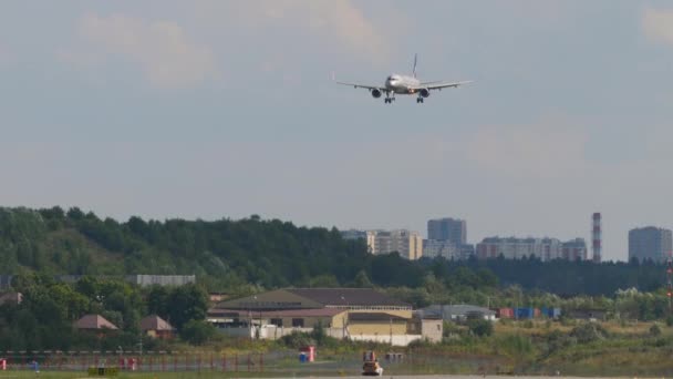 Moscow Russian Federation July 2021 Airbus A321 Aeroflot Approaching Landing — Stock videók