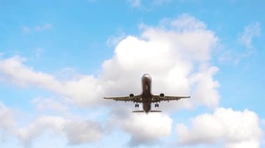 MOSCOW, RUSSIAN FEDERATION - SEPTEMBER 12, 2020: Airbus A321, VP-BAV of Aeroflot flies overhead, descending before landing at Sheremetyevo Airport. Tourism and aviation concept.