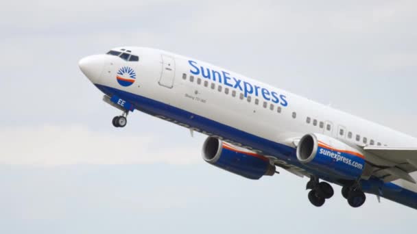 Dusseldorf Γερμανία Ιουλίου 2017 Boeing 737 8Cx See Sunexpress Απογείωση — Αρχείο Βίντεο