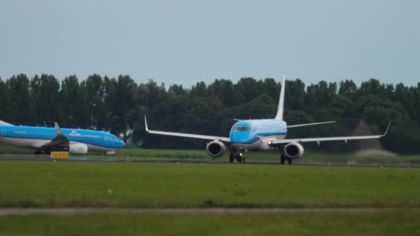 Amsterdam Netherlands July 2017 Embraer Klm Airlines Accelerates Takeoff Boeing — 비디오