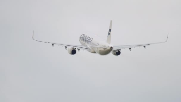 Amsterdam Netherlands July 2017 Rear View Airbus A321 Finnair Departure — Videoclip de stoc