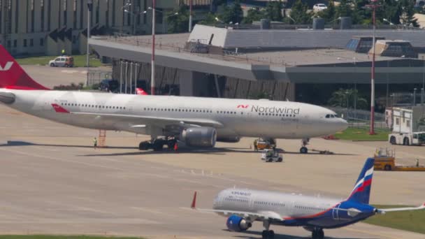 Sochi Russia July 2022 Airbus A320 Aeroflot Taxiing Sochi Airport — Stockvideo