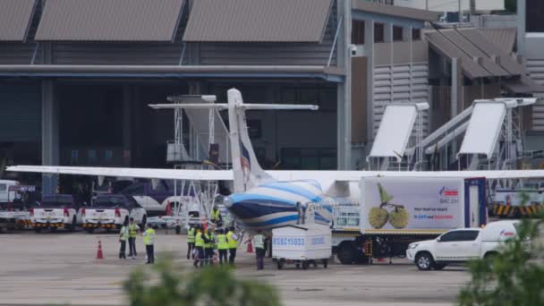 Phuket Thailand November 2019 Service Maintenance Bangkok Airlines Aircraft Phuket — Stock Video