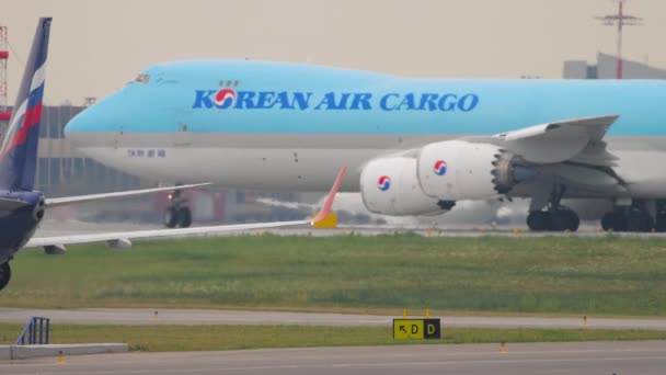 Moscow Russian Federation July 2021 Boeing 747 Korean Air Cargo — Video Stock