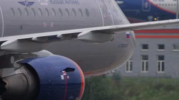 Moscow Russian Federation July 2021 Airplane Aeroflot Taxiing Sheremetyevo Airport — Video