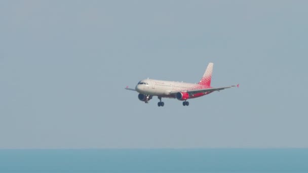 Sochi Russia August 2022 Airbus A320 Rossiya Approaching Landing Sochi — 비디오