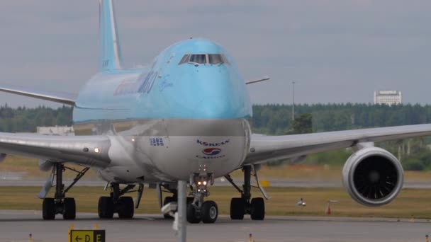 Moscow Russian Federation July 2021 Middle Shot Boeing 747 Korean — Wideo stockowe