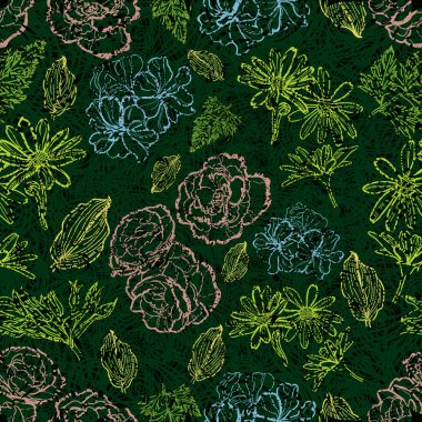 çiçekli Grunge desen