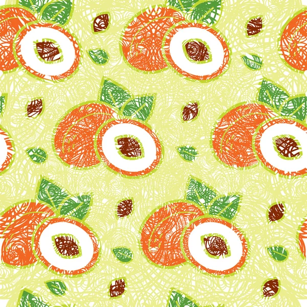 Pattern with peaches — Stock Vector