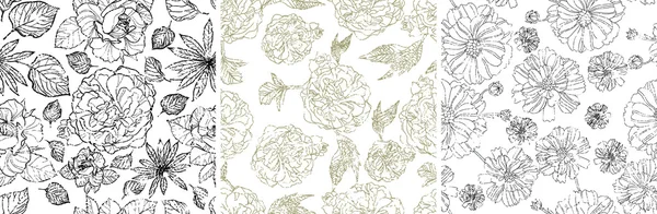 Motifs floraux sans couture grunge — Image vectorielle