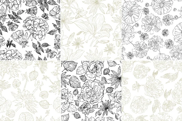 Motifs floraux sans couture grunge — Image vectorielle