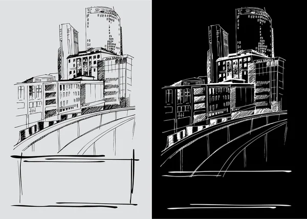 FreeHand tekeningen van stad — Stockvector
