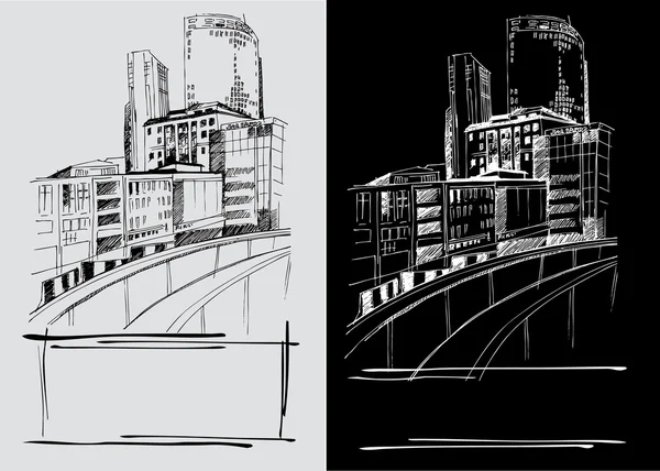 Disegni a mano libera della città — Vettoriale Stock