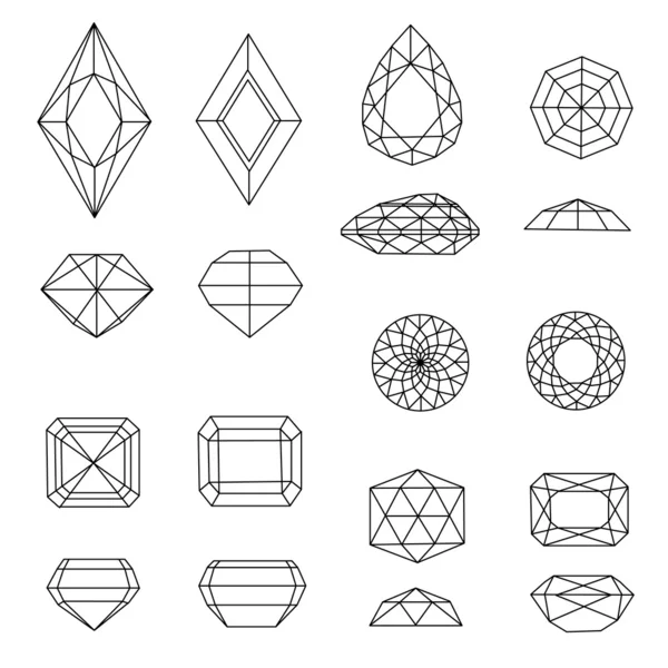 Ensemble de diamants — Image vectorielle