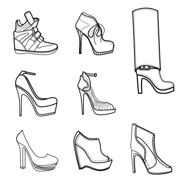 Illustration de mode des chaussures — Image vectorielle