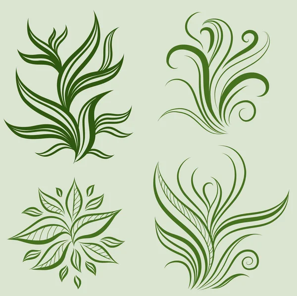 Vector set of leafs design elements — Stok Vektör