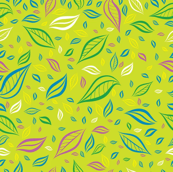 Seamless yellow colorful floral pattern with leafs — Stock Vector