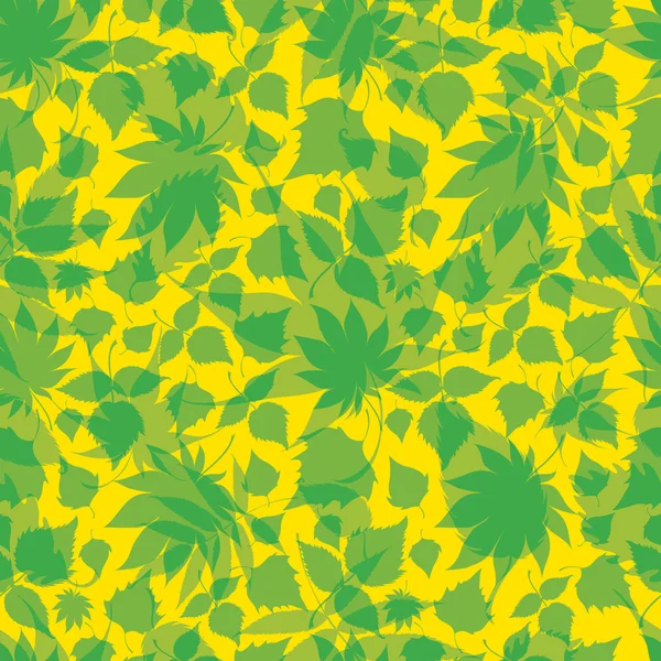 Motif floral vert sans couture avec feuilles — Image vectorielle