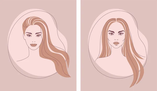 Dos mujeres hermosas — Vector de stock