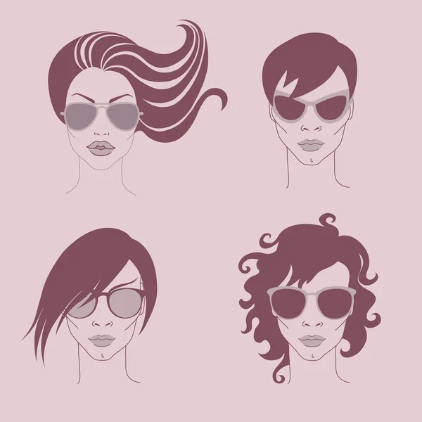 Mujeres con gafas de sol — Vector de stock
