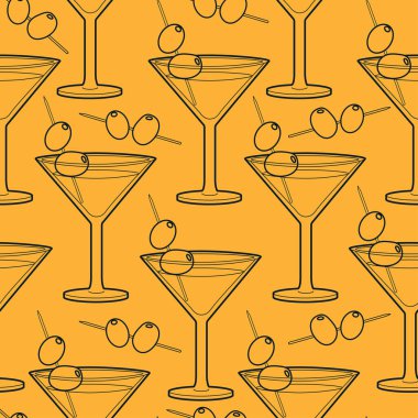 Vektör barmen ekipmanı kusursuz desen. Vektör çizgisi çizimi