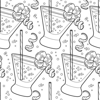 Vektör barmen ekipmanı kusursuz desen. Vektör çizgisi çizimi