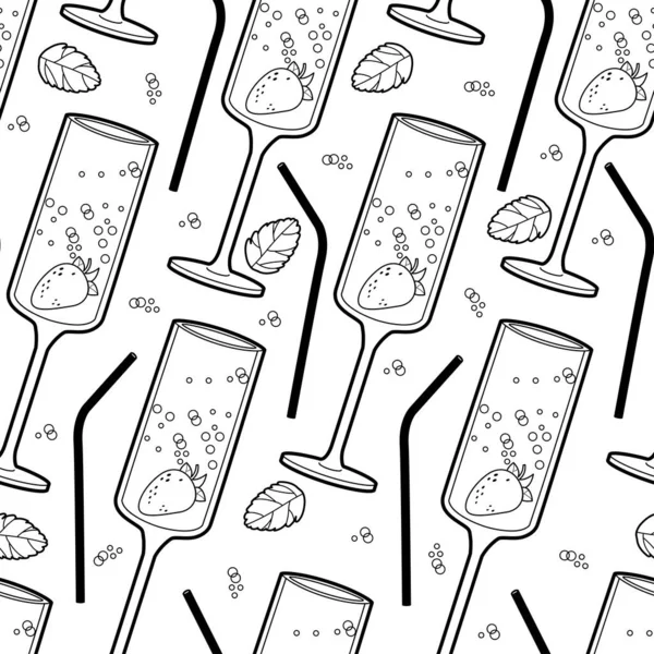 Vector bar cocktail et boisson motif sans couture. — Image vectorielle