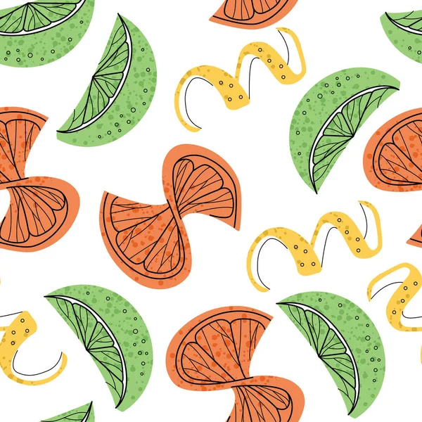 Patrón sin costura - ilustración de la fruta. Decoración de cóctel. — Vector de stock