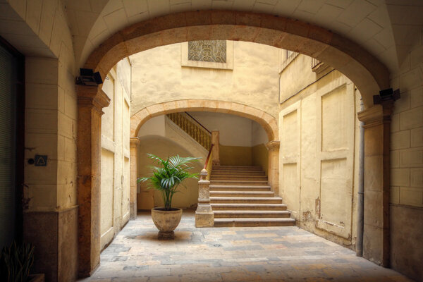 Courtyard of old spanish home