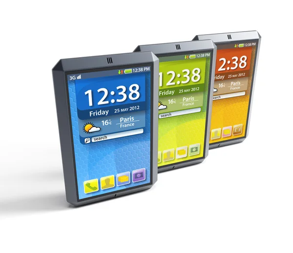 Set of touchscreen smartphones — Stock Photo, Image