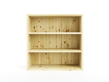 izole boş ahşap kitaplık