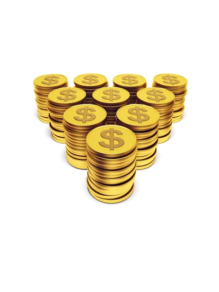 Stapel dollar munten — Stockfoto