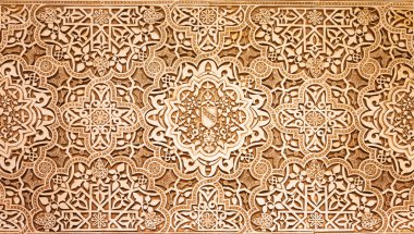 Arapça desen doku alhambra Palace, granada, İspanya