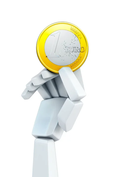 Hand hold euro coin — Stock Photo, Image