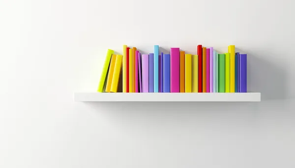 çok renkli kitap raf