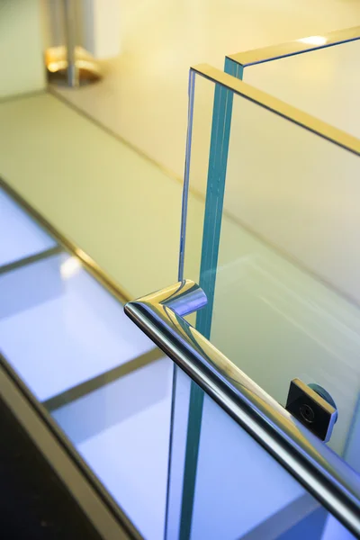 Modern glass railing — Stock Photo, Image