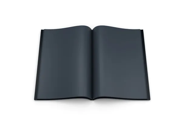 Open blank black book — Stock Photo, Image