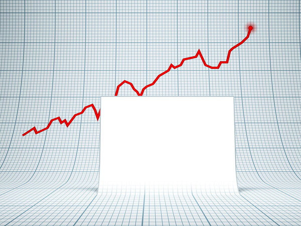 blank billboard and rising graph