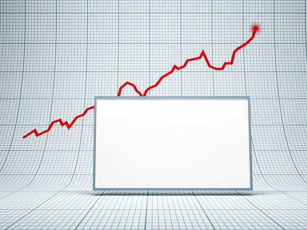 Blank billboard and rising graph — Stock Photo, Image