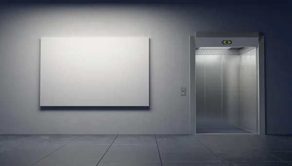 Blank picture in the elevator's hall — Stock Photo, Image