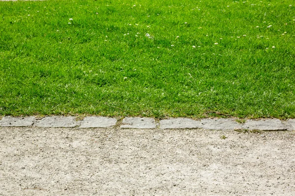 Frontière entre le sentier et la pelouse — Photo