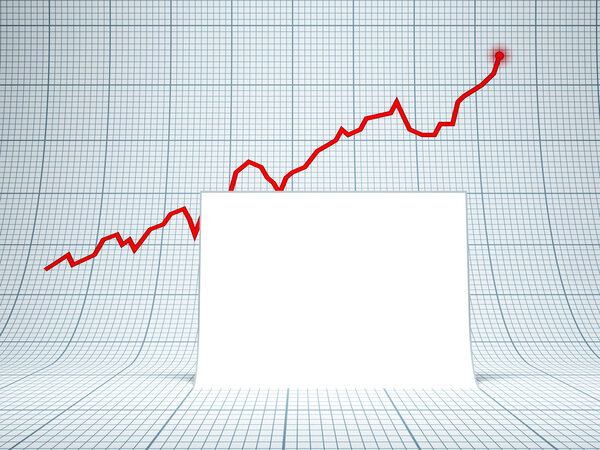blank billboard and rising graph