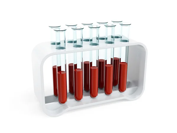 Tubos de ensaio com amostras de sangue — Fotografia de Stock