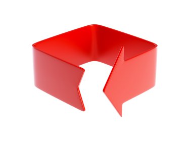 Kırmızı kıvrık ok