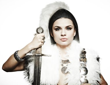 savaşçı bir kadın. fantezi moda fikir.